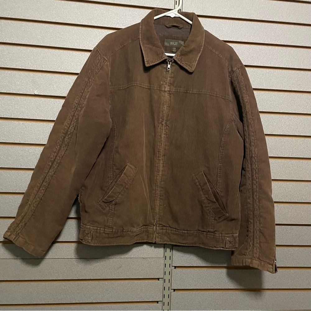 BKE Women’s Brown Corduroy Large Jacket Coat Lined Full Zip